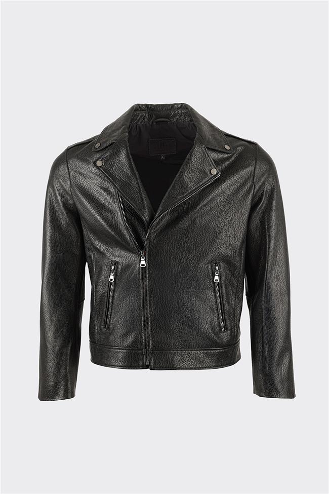 Siyah Deri Erkek Ceket