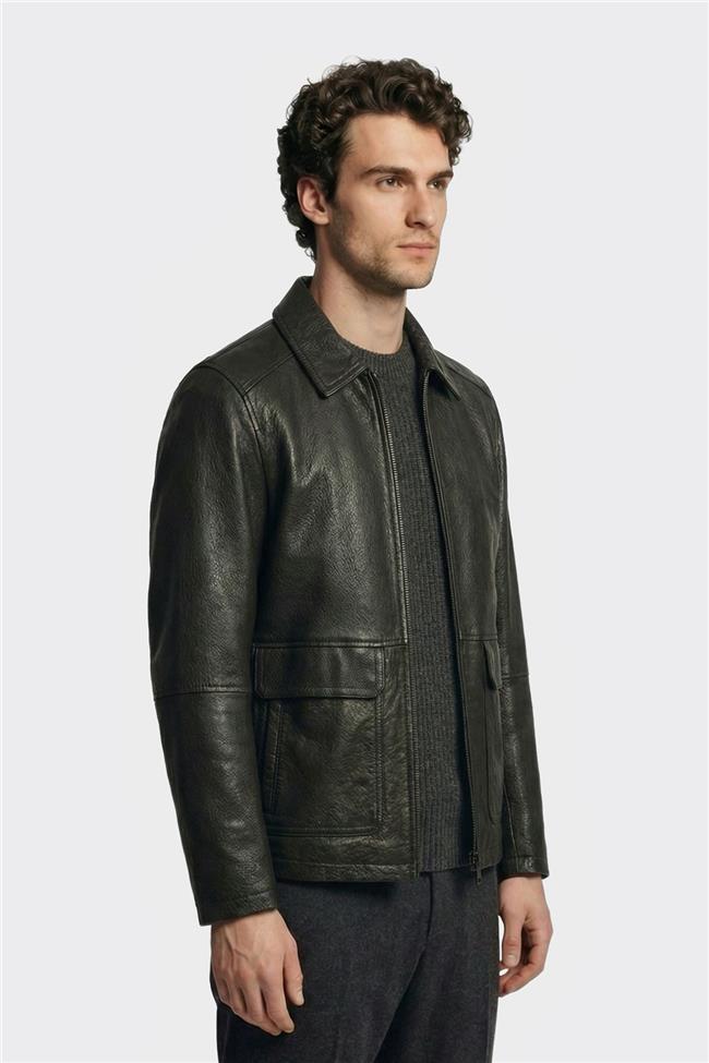 Siyah Deri Erkek Ceket
