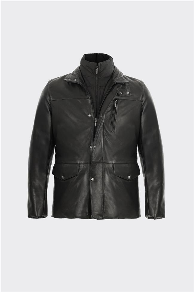 Siyah Deri Erkek Ceket