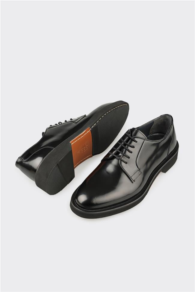 Siyah Deri Erkek Günlük Ayakkabı