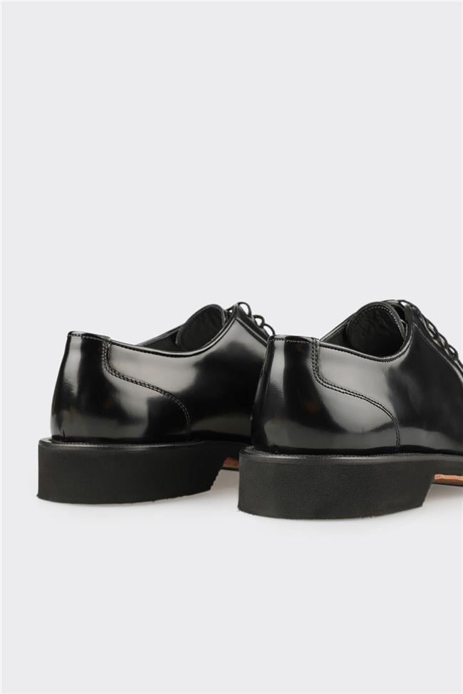 Siyah Deri Erkek Günlük Ayakkabı