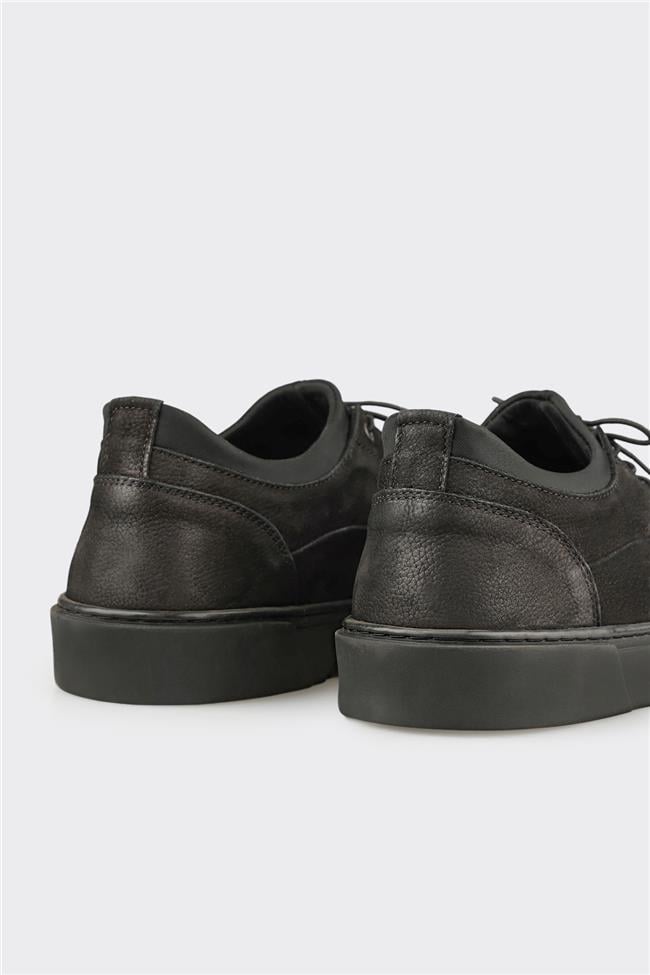 Siyah Deri Erkek Günlük Ayakkabı