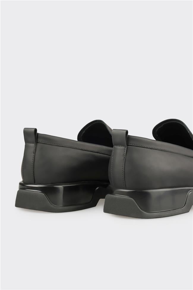 Siyah Deri Erkek Günlük Ayakkabı