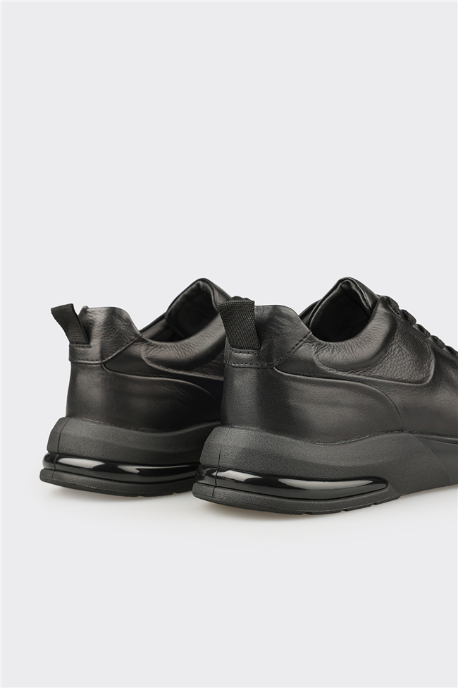 Siyah Deri Erkek Günlük Ayakkabı