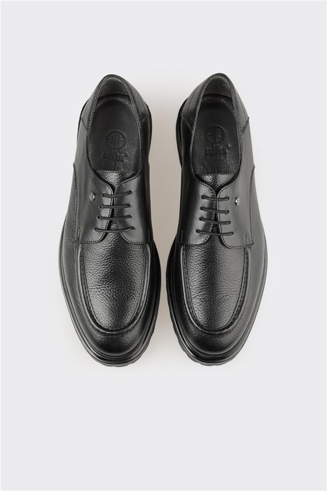 Siyah Deri Erkek Günlük Ayakkabı