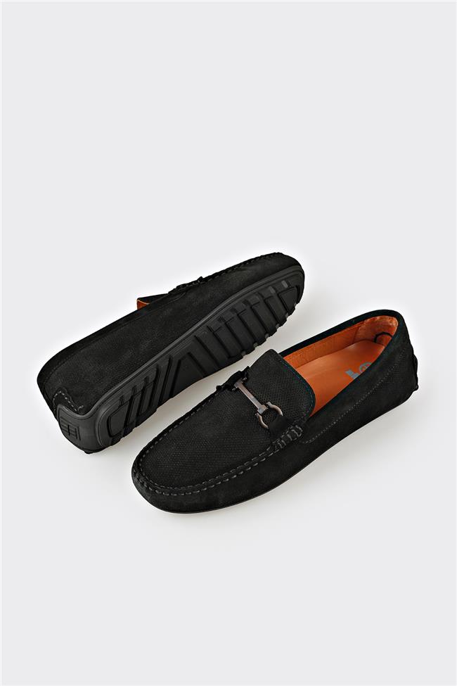 Siyah Deri Erkek Günlük Ayakkabı