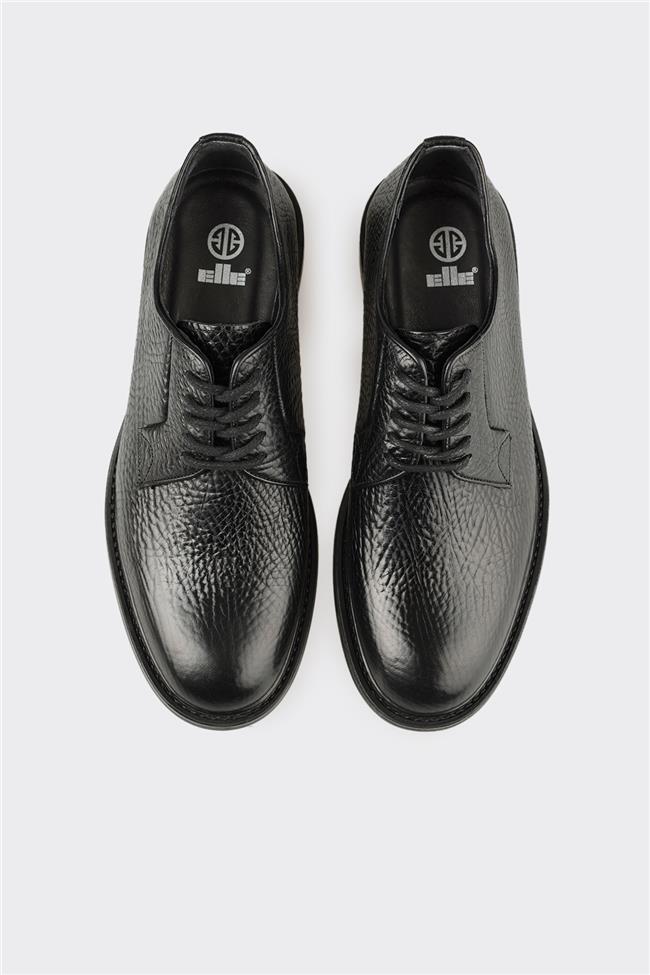 Siyah Deri Erkek Günlük Ayakkabı