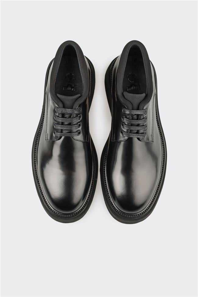 Siyah Deri Erkek Günlük Ayakkabı