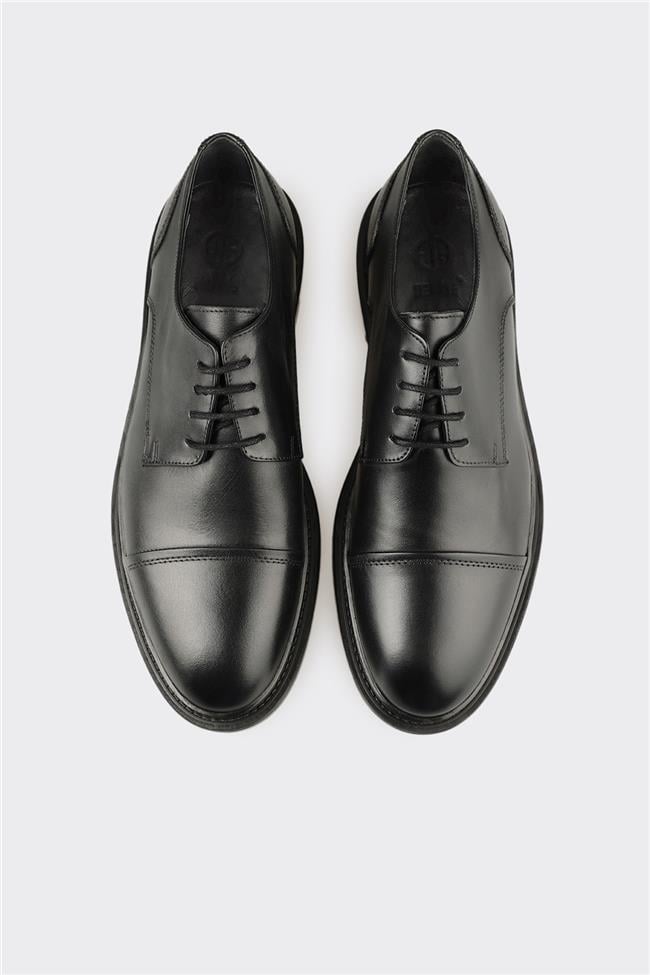 Siyah Deri Erkek Günlük Ayakkabı