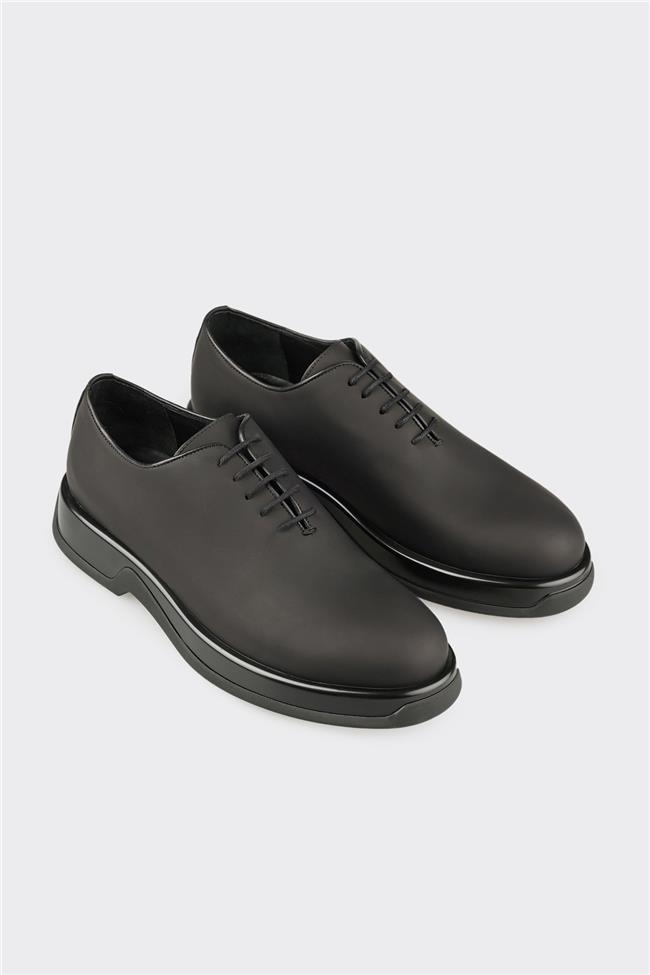 Siyah Deri Erkek Günlük Ayakkabı