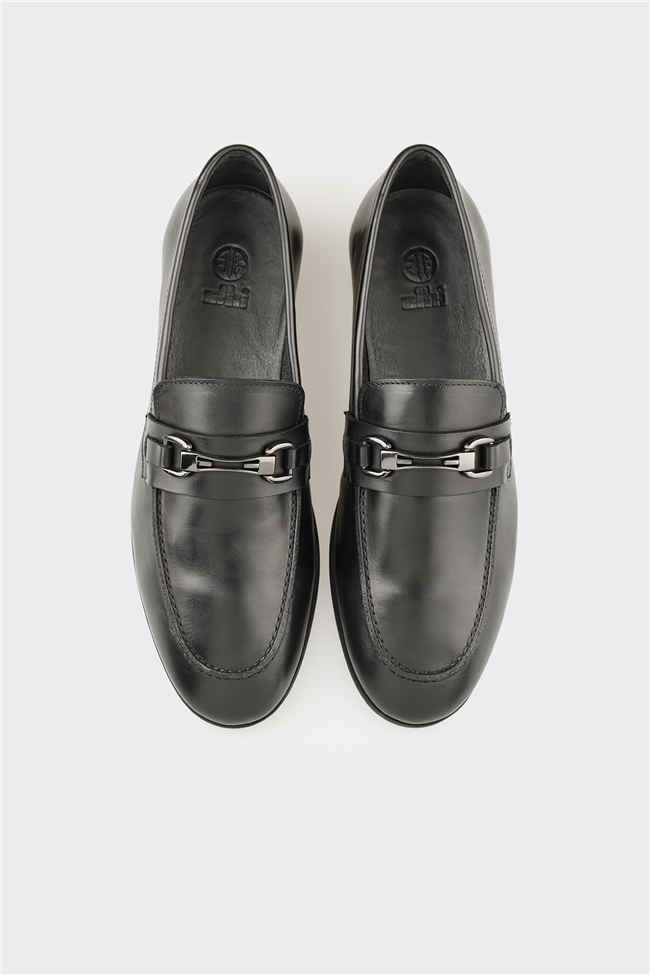 Siyah Deri Erkek Günlük Ayakkabı