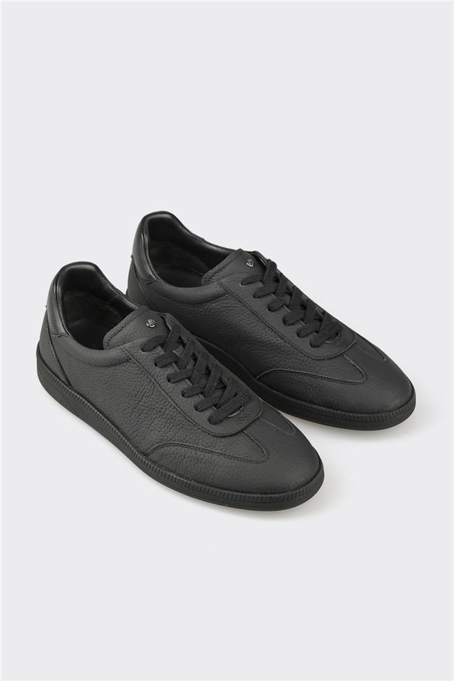 Siyah Deri Erkek Günlük Ayakkabı