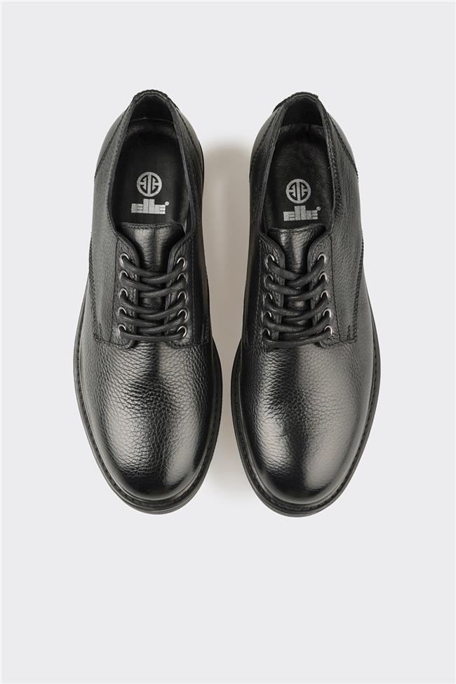 Siyah Deri Erkek Günlük Ayakkabı