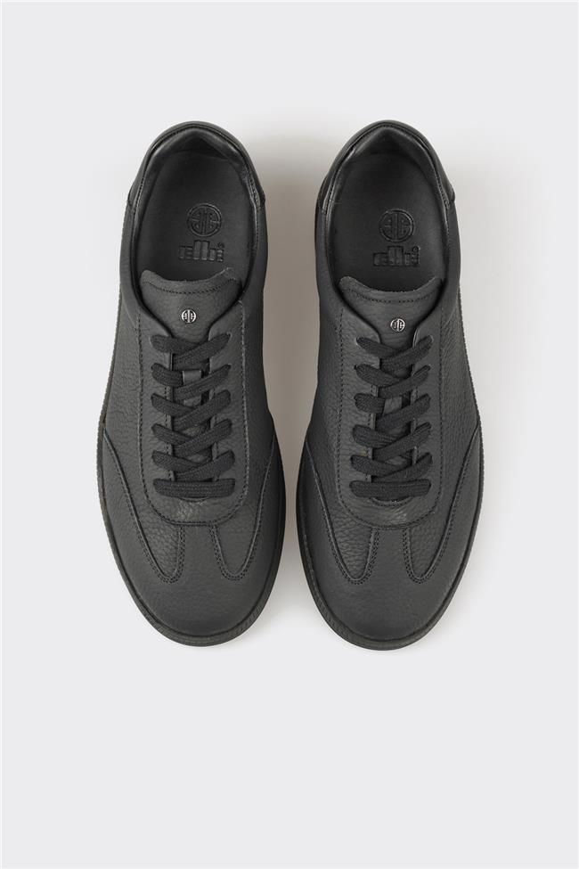 Siyah Deri Erkek Günlük Ayakkabı