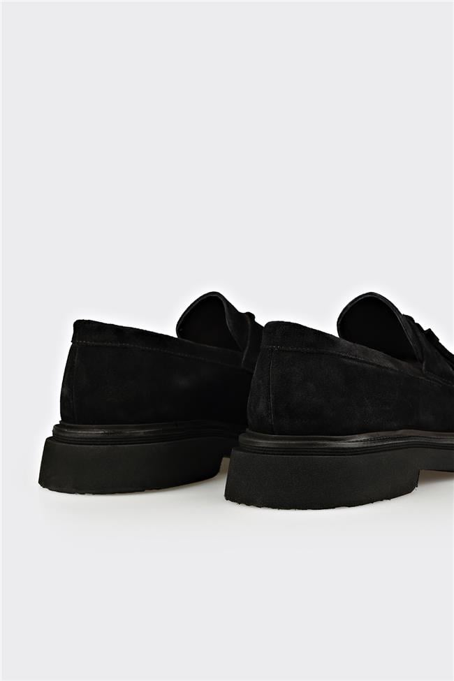 Siyah Deri Erkek Günlük Ayakkabı