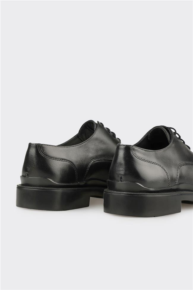 Siyah Deri Erkek Günlük Ayakkabı