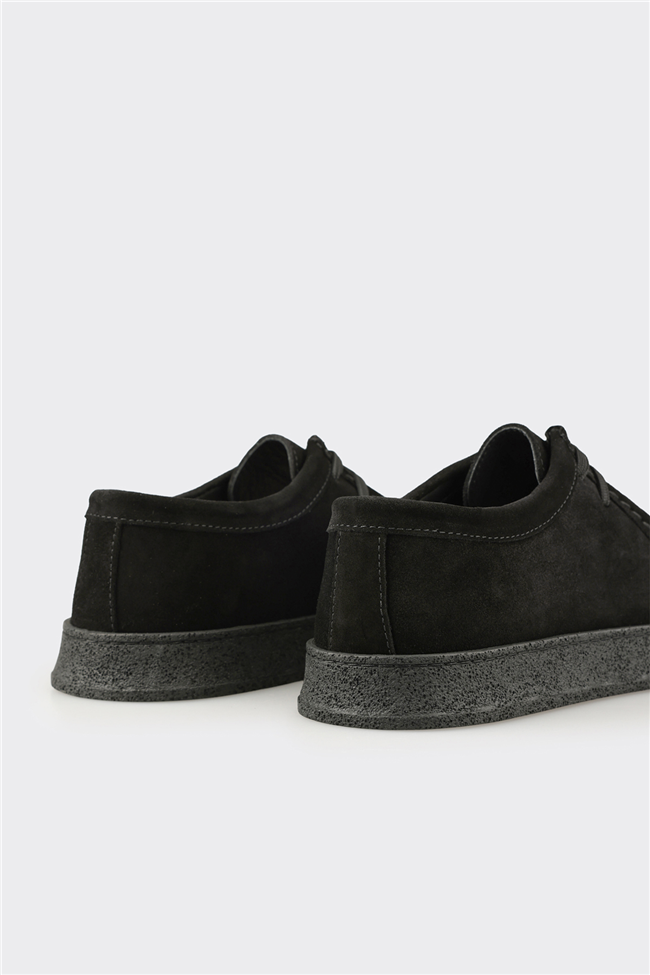 Siyah Deri Erkek Günlük Ayakkabı