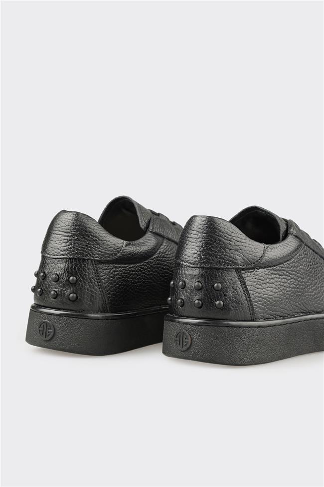 Siyah Deri Erkek Günlük Ayakkabı