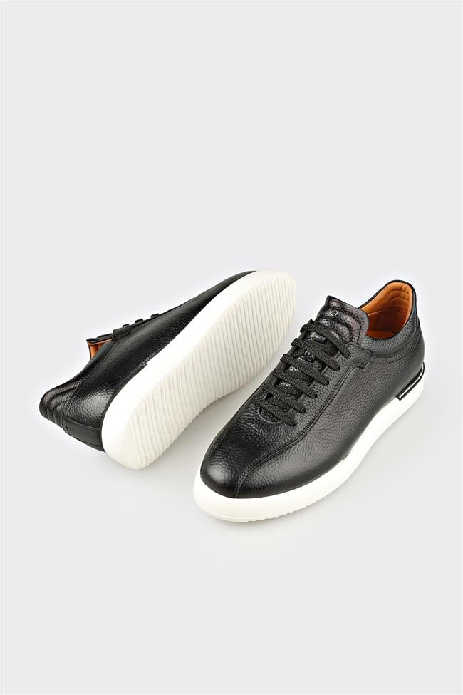 Siyah Deri Erkek Günlük Ayakkabı