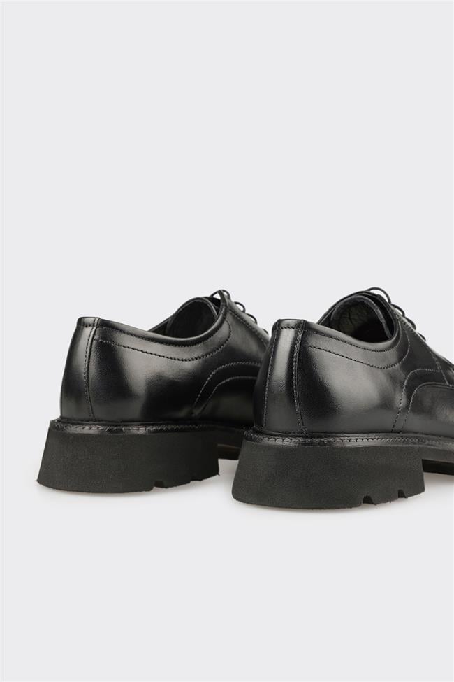 Siyah Deri Erkek Günlük Ayakkabı