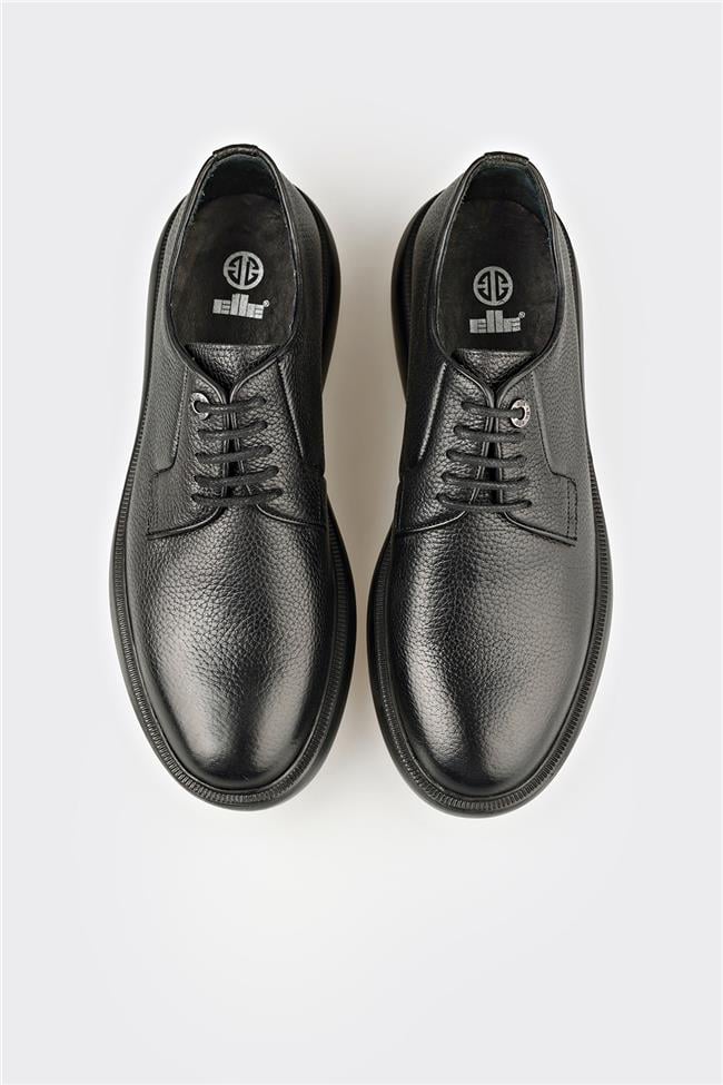 Siyah Deri Erkek Günlük Ayakkabı