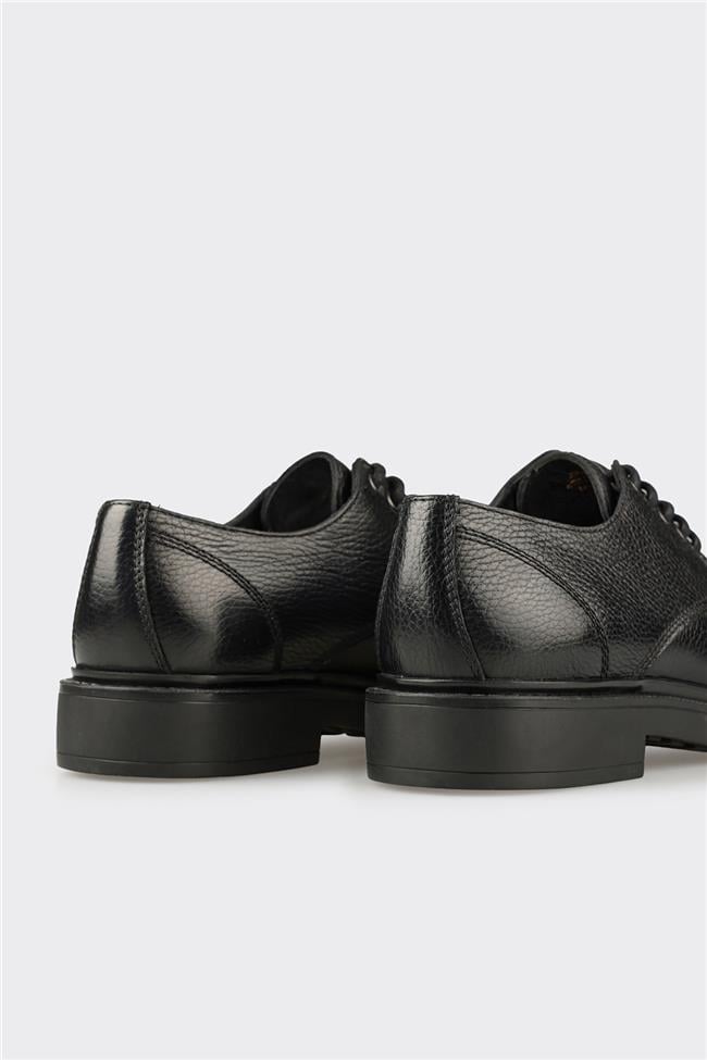 Siyah Deri Erkek Günlük Ayakkabı