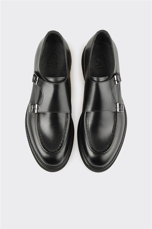 Siyah Deri Erkek Günlük Ayakkabı