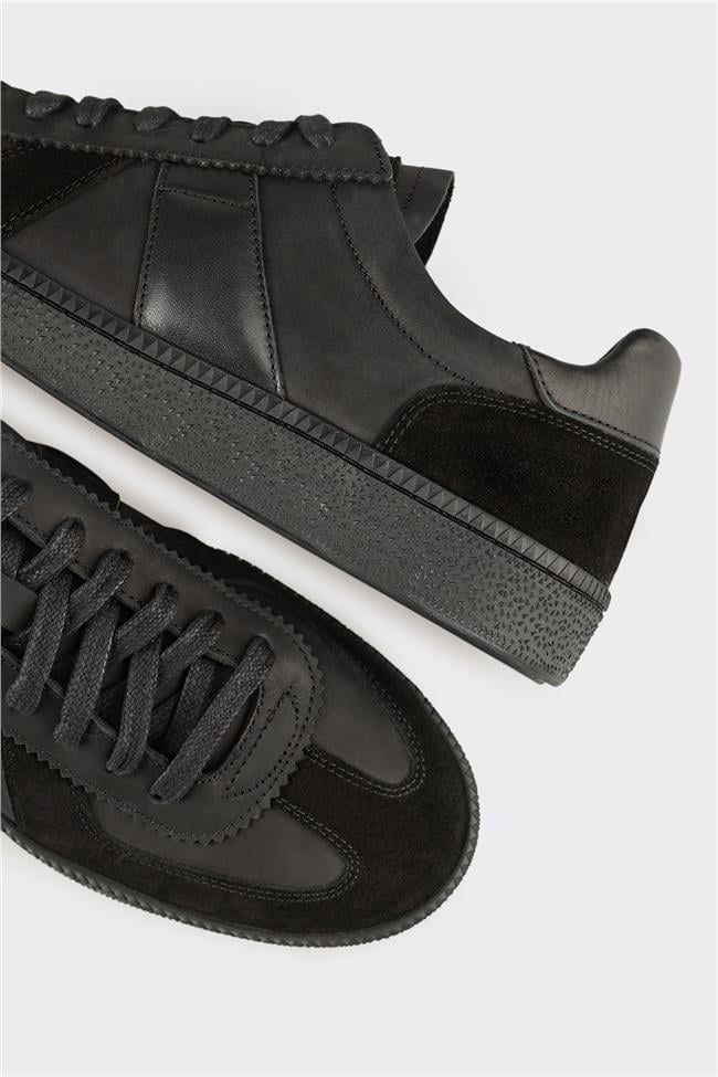 Siyah Deri Erkek Günlük Ayakkabı