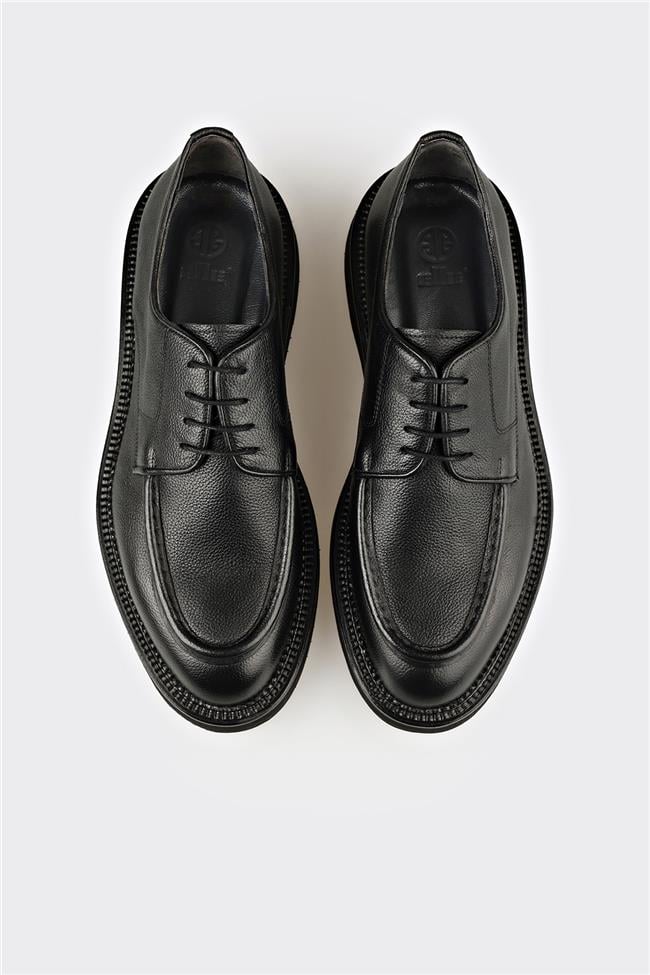 Siyah Deri Erkek Günlük Ayakkabı
