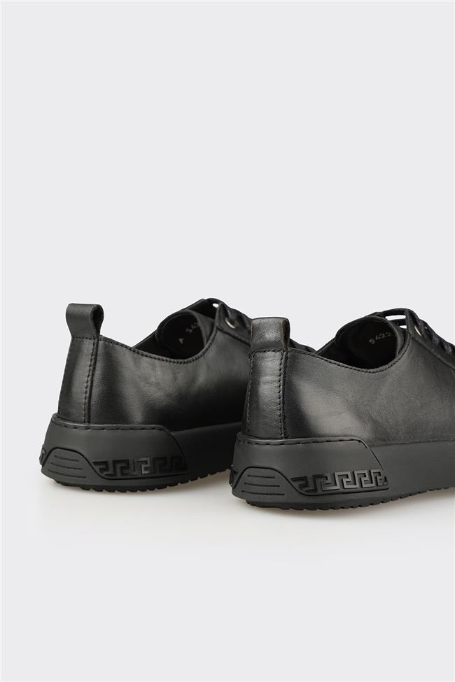 Siyah Deri Erkek Günlük Ayakkabı
