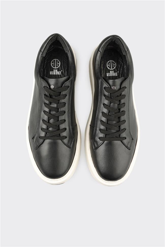 Siyah Deri Erkek Günlük Ayakkabı