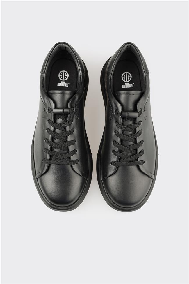 Siyah Deri Erkek Günlük Ayakkabı