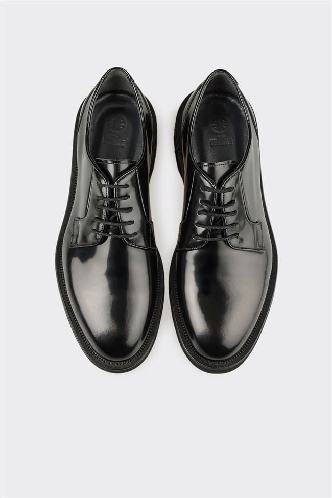 Siyah Deri Erkek Günlük Ayakkabı