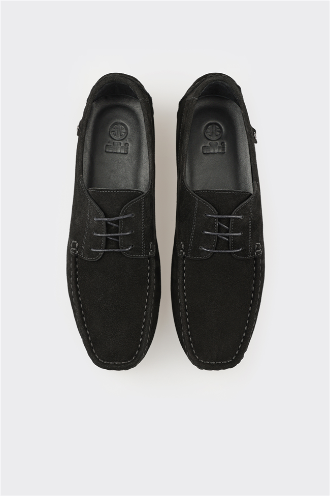 Siyah Deri Erkek Günlük Ayakkabı