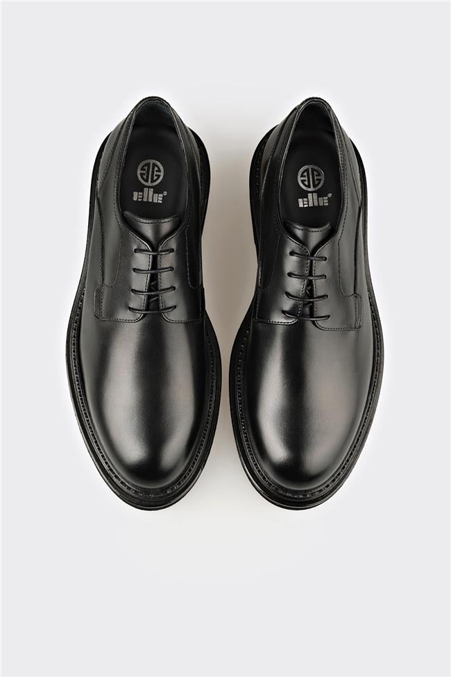 Siyah Deri Erkek Günlük Ayakkabı