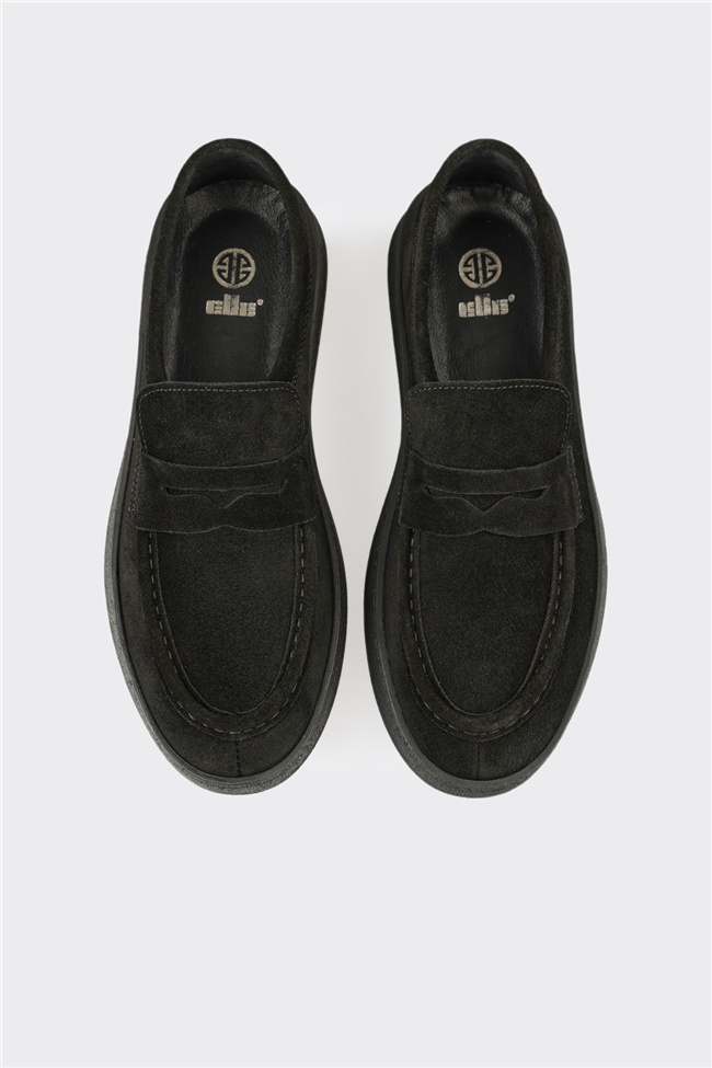 Siyah Deri Erkek Günlük Ayakkabı