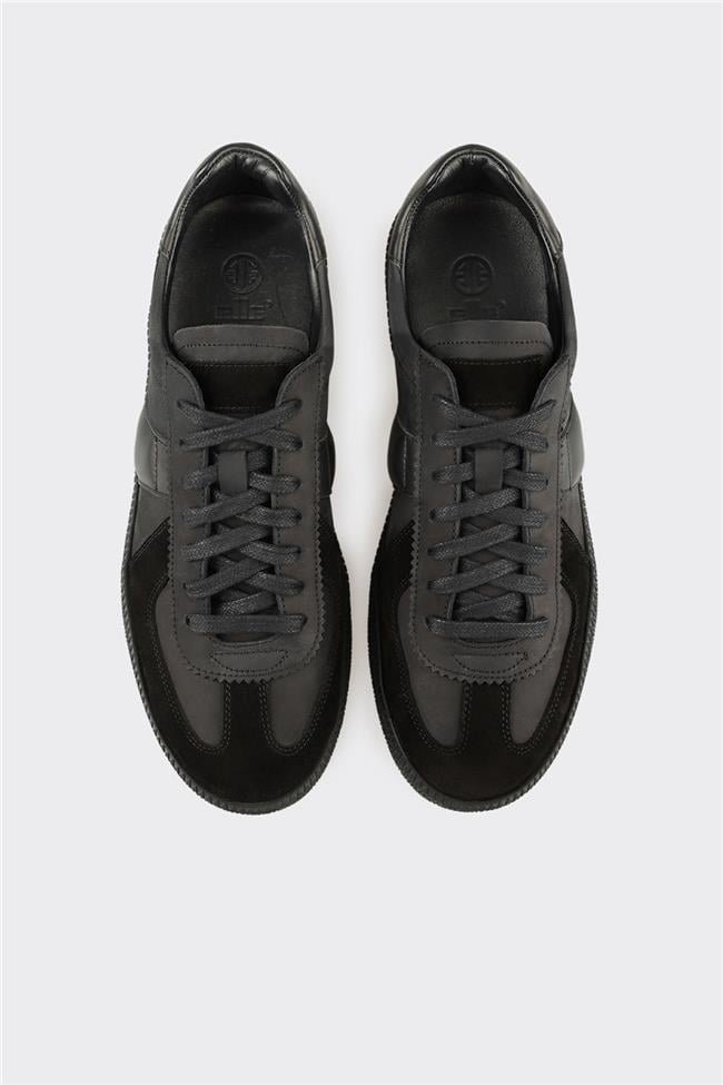 Siyah Deri Erkek Günlük Ayakkabı