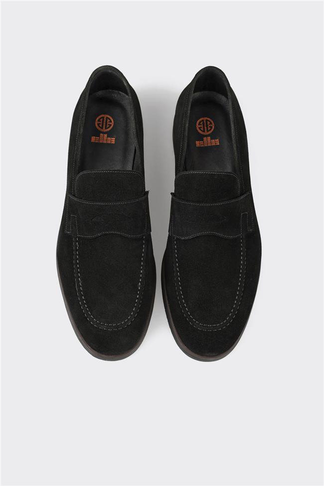 Siyah Deri Erkek Günlük Ayakkabı