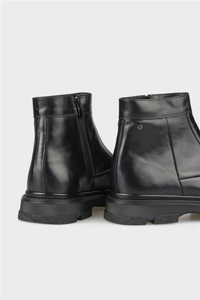Siyah Deri Erkek Günlük Bot