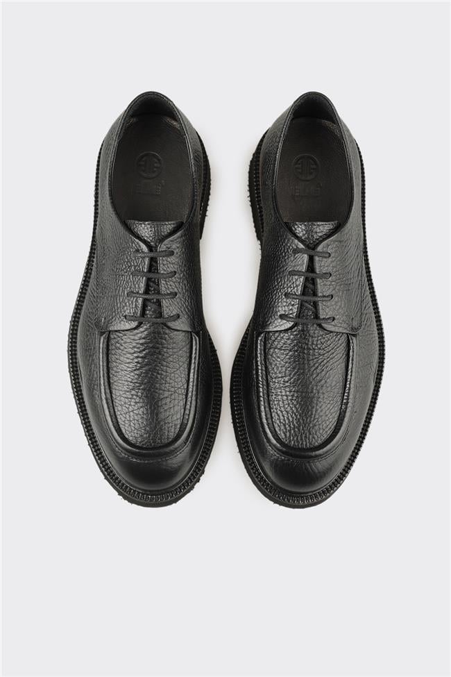 Siyah Deri Erkek Günlük Ayakkabı