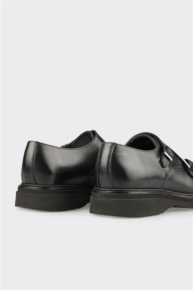 Siyah Deri Erkek Günlük Ayakkabı
