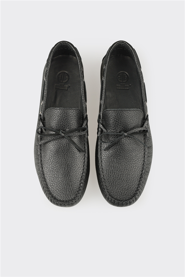 Siyah Deri Erkek Günlük Ayakkabı