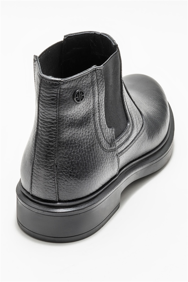 Siyah Deri Erkek Günlük Bot