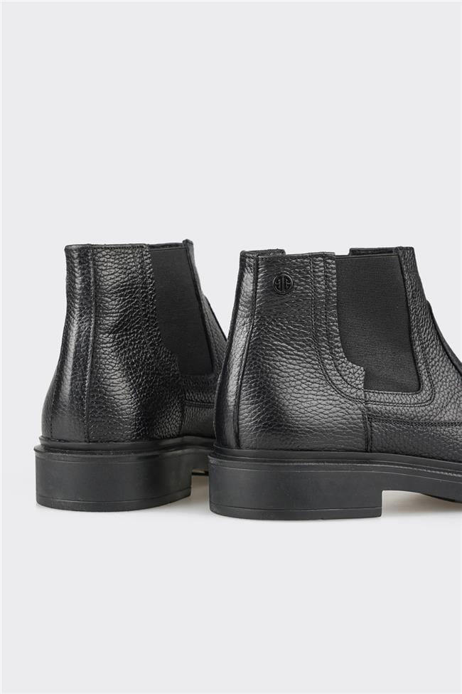 Siyah Deri Erkek Günlük Bot