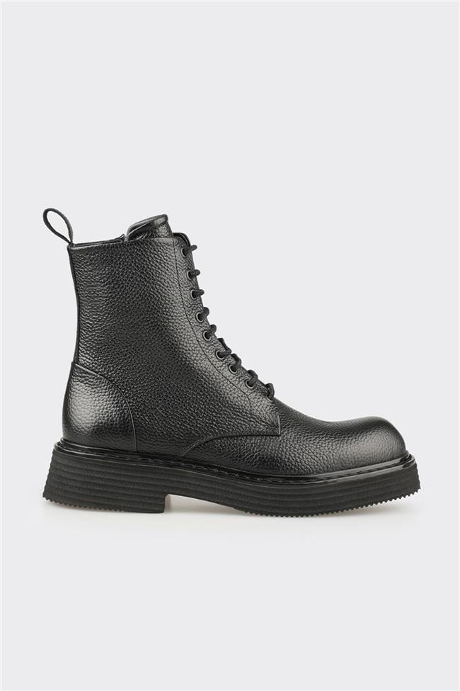 Siyah Deri Erkek Günlük Bot