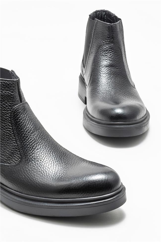 Siyah Deri Erkek Günlük Bot