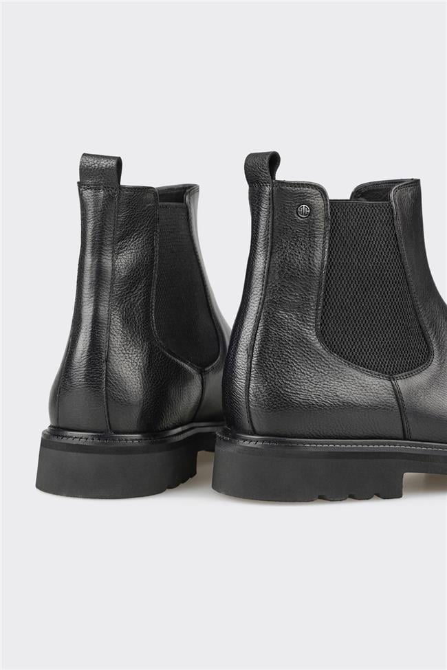 Siyah Deri Erkek Günlük Bot