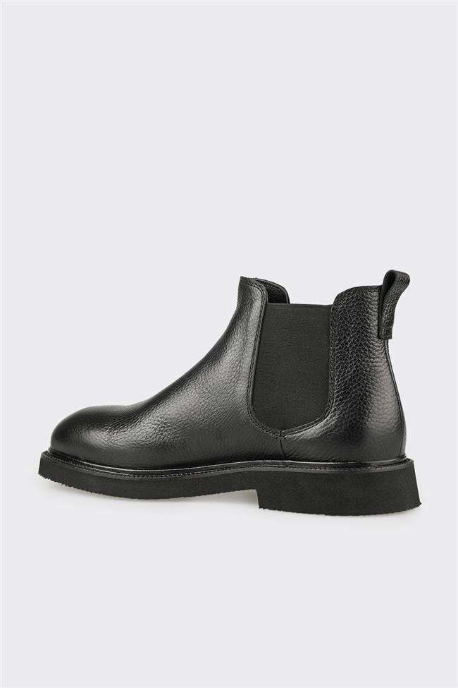 Siyah Deri Erkek Günlük Bot