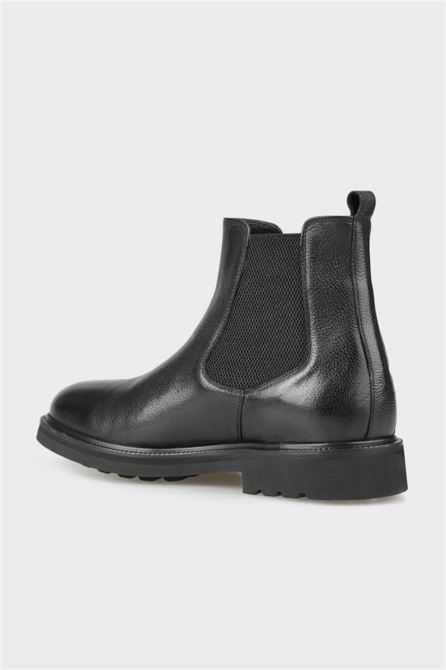 Siyah Deri Erkek Günlük Bot