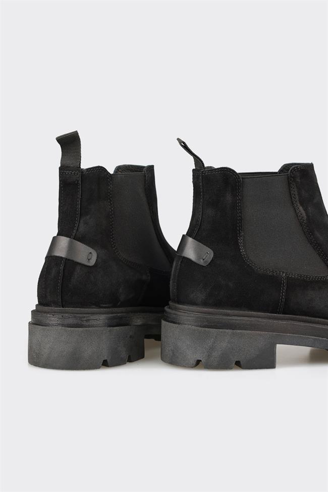 Siyah Deri Erkek Günlük Bot